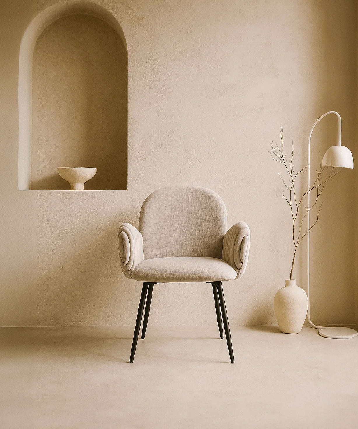 Nubbi Upholstered Dining Chair - Cloud Grey - Marcel Olsen
