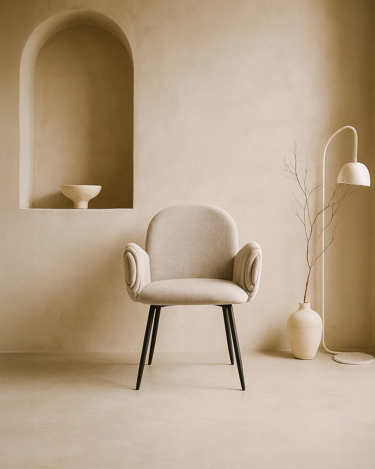 Nubbi Upholstered Dining Chair - Cloud Grey (4 Units) - Marcel Olsen