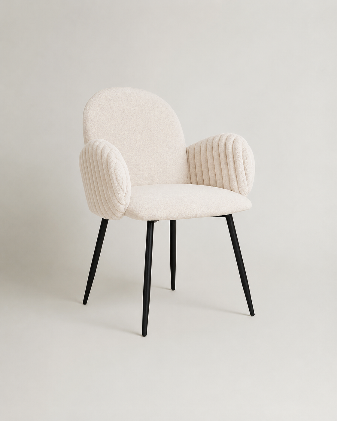 Chaise de salle à manger rembourrée Nubbi – Lot de 2 (Blanc doux) – Outlet