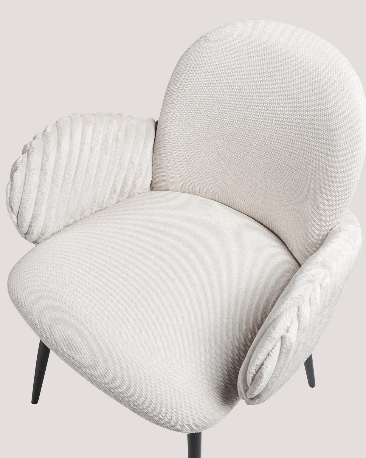 Nubbi Upholstered Dining Chair - Soft White (4 Units) - Marcel Olsen
