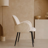 Nubbi Upholstered Dining Chair - Soft White (4 Units) - Marcel Olsen