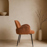 Nubbi Upholstered Dining Chair - Terracotta Brown (4 Units) - Marcel Olsen