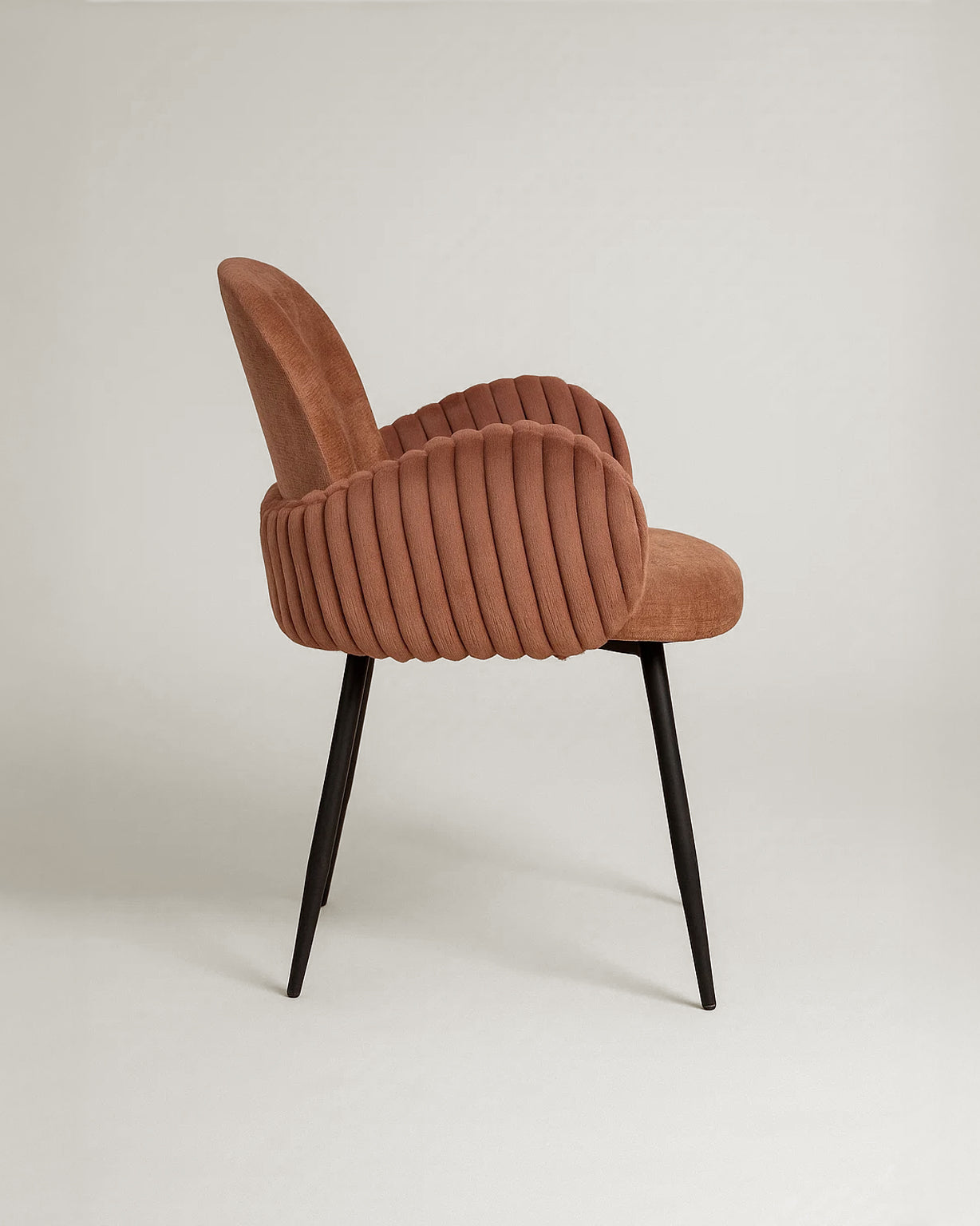 Nubbi Upholstered Dining Chairs – Set of 4 (Terracotta Brown) – Outlet Outlet Products - Marcel Olsen