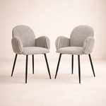 Nubbi Upholstered Dining Chair – Set of 2 (Cloud Grey) – Outlet - Marcel Olsen