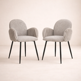 Nubbi Upholstered Dining Chair – Set of 2 (Cloud Grey) – Outlet - Marcel Olsen
