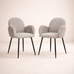 Nubbi Upholstered Dining Chair – Set of 2 (Cloud Grey) – Outlet - Marcel Olsen