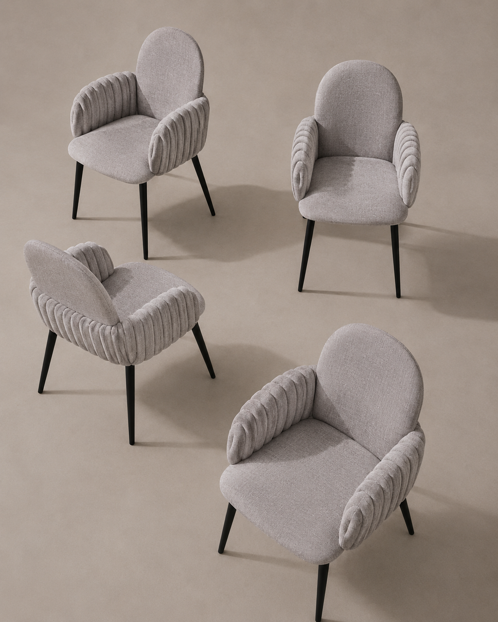 Nubbi Upholstered Dining Chairs – Set of 4 (Soft Cloud) – Outlet Outlet Products - Marcel Olsen