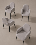 Nubbi Upholstered Dining Chairs – Set of 4 (Soft Cloud) – Outlet Outlet Products - Marcel Olsen