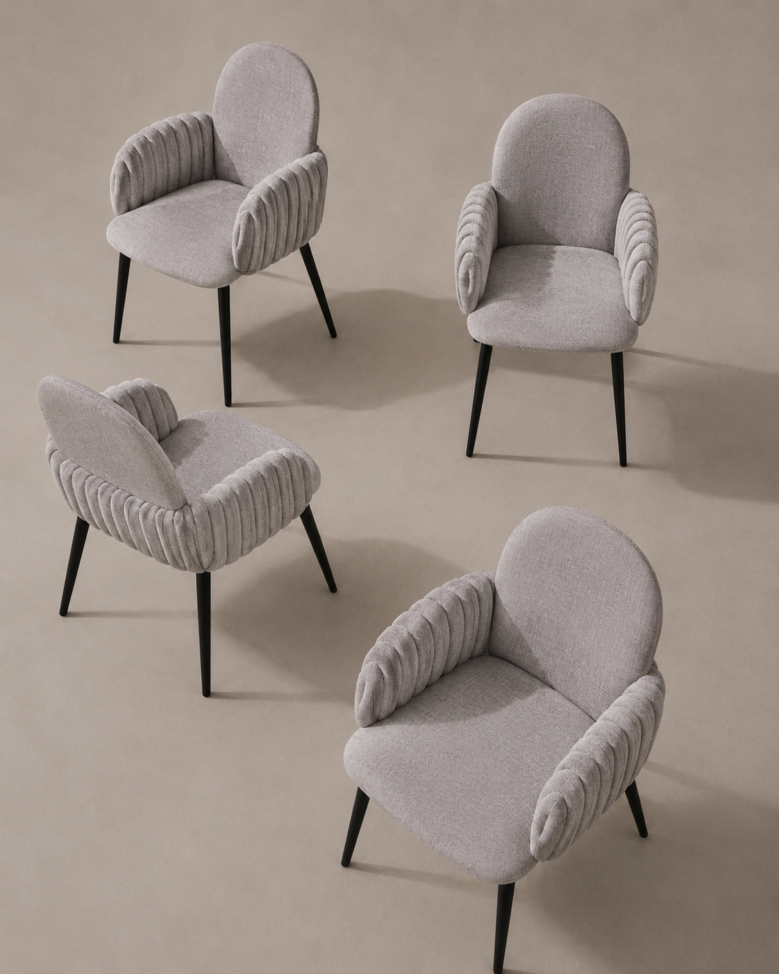 Nubbi Upholstered Dining Chairs – Set of 4 (Soft Cloud) – Outlet Outlet Products - Marcel Olsen