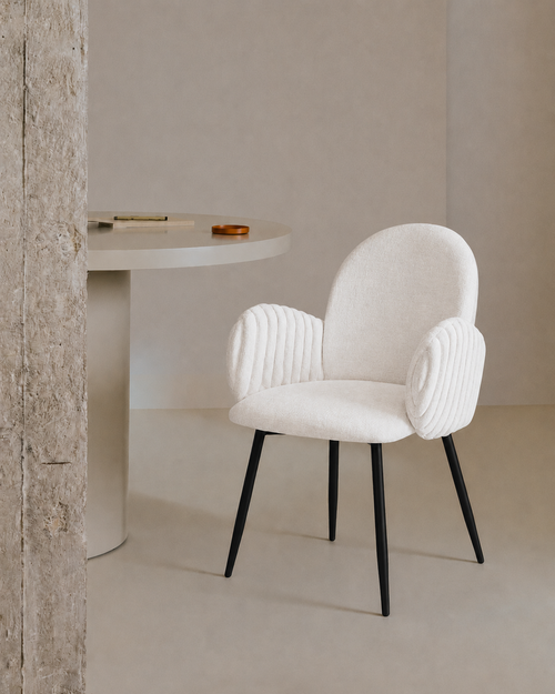 Nubbi Upholstered Dining Chair – Set of 2 (Soft White) – Outlet