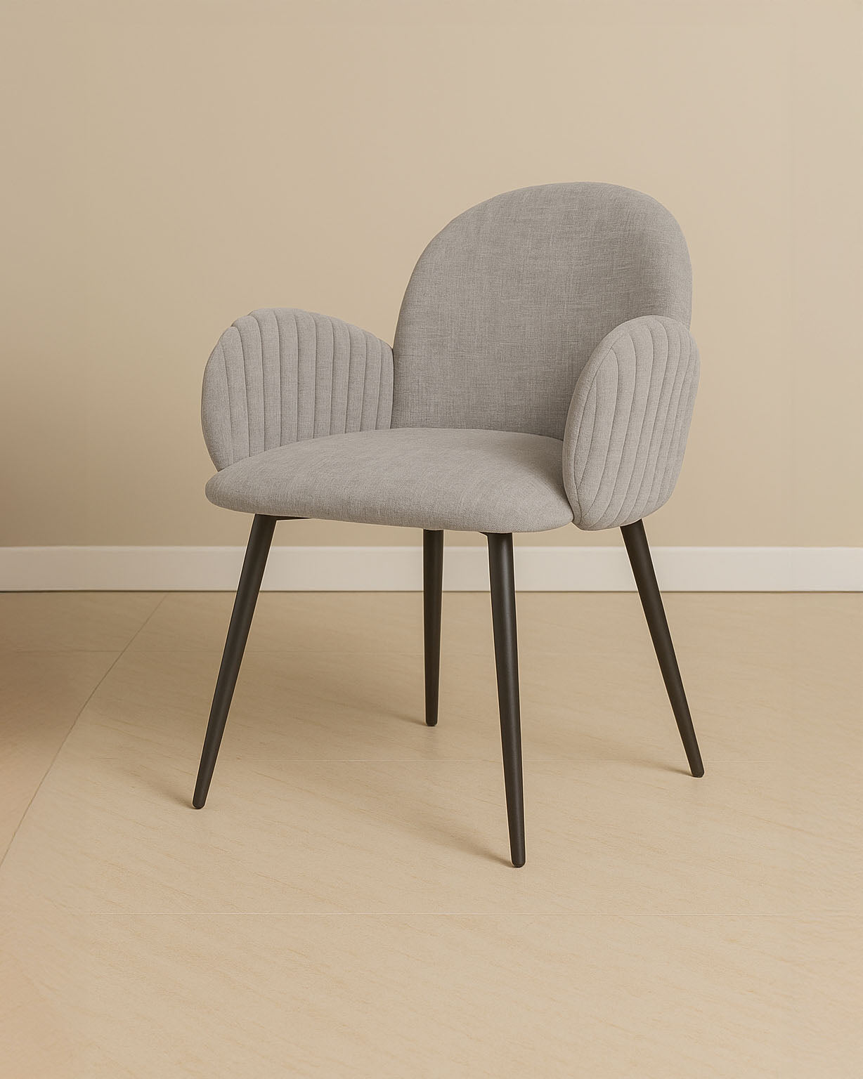 Nubbi Upholstered Dining Chair - Cloud Grey - Jacob Bek