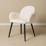 Nubbi Upholstered Dining Chair - Soft White - Jacob Bek