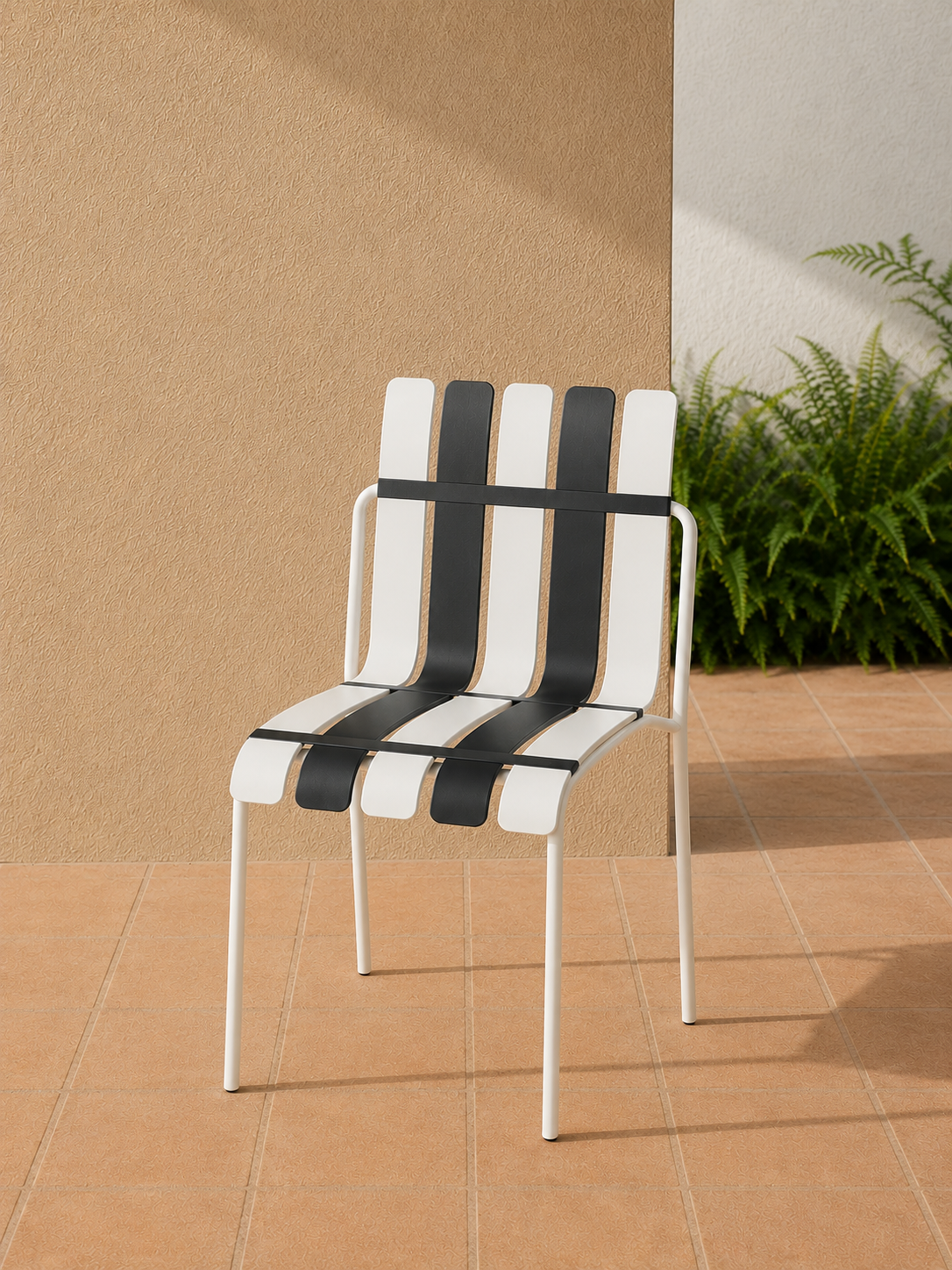Ondara Outdoor Chairs – Set of 4 (Zebra Black & White) – Outlet - Marcel Olsen