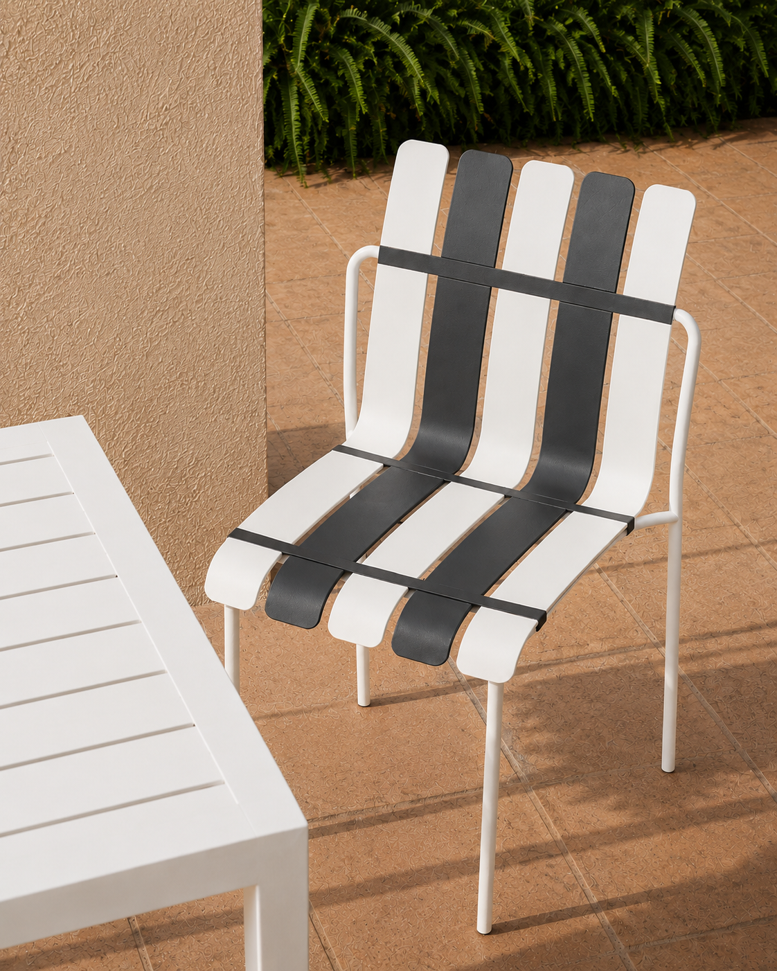 Ondara Outdoor Chairs – Set of 4 (Zebra Black & White) – Outlet - Marcel Olsen