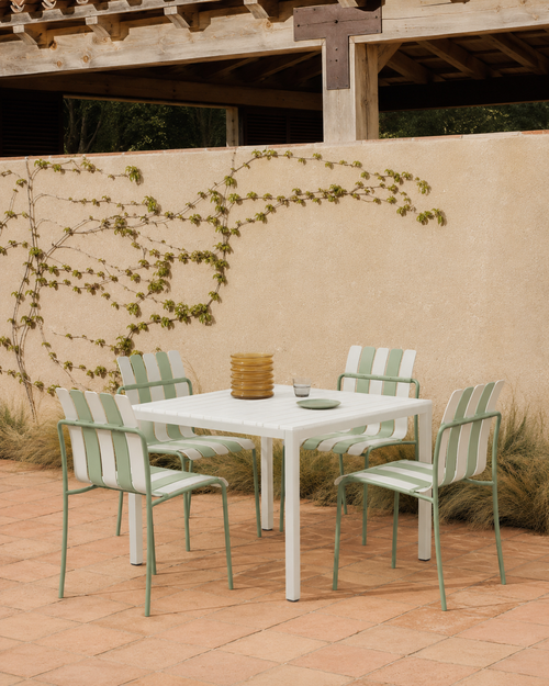Ondara Outdoor Chairs – Set of 4 (Sage Green & White) – Outlet - Marcel Olsen