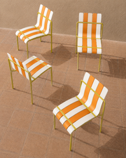 Ondara tuinstoelen – set van 4 (Citrusoranje, geel & wit) – Outlet