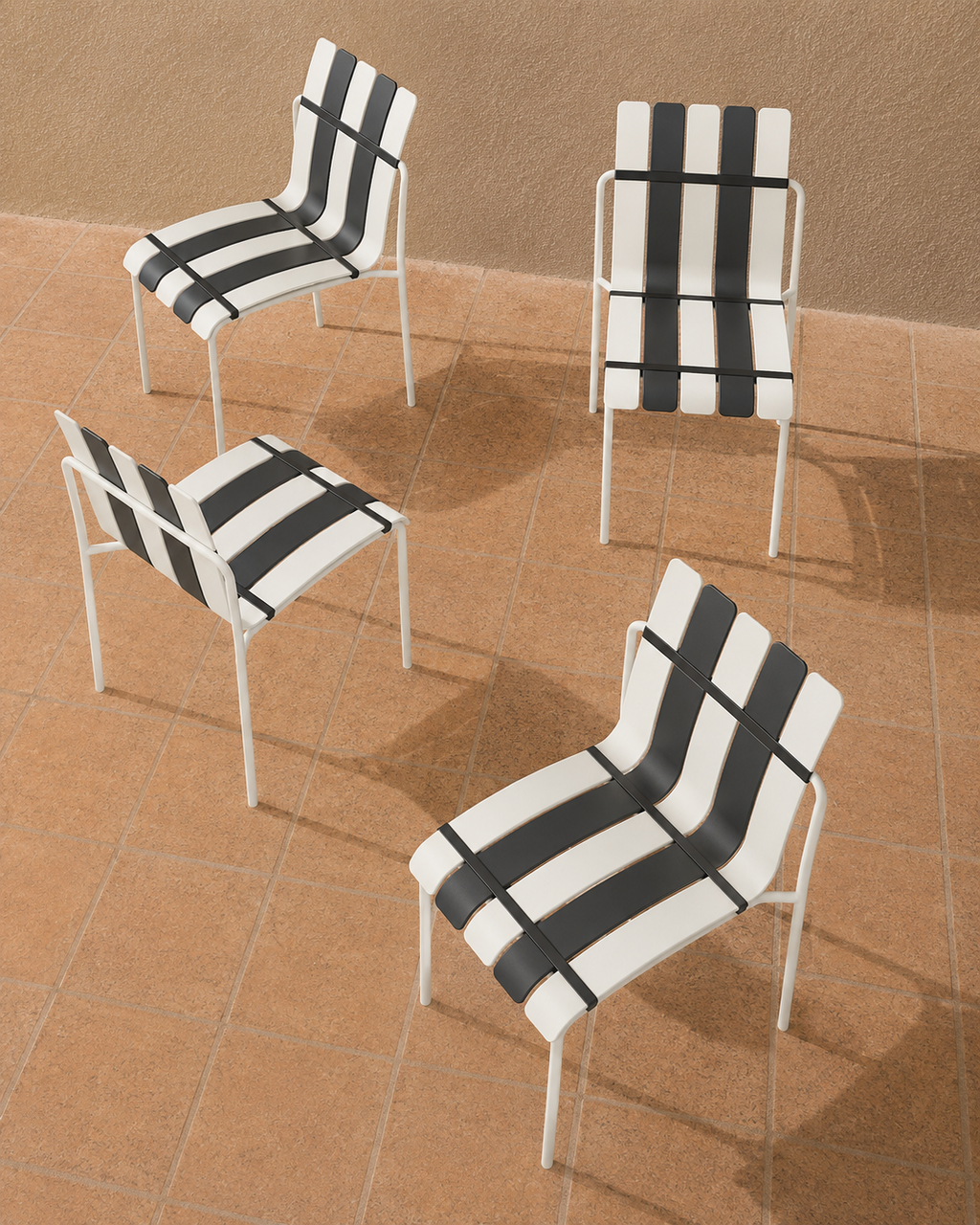 Ondara Outdoor Chairs – Set of 4 (Zebra Black & White) – Outlet - Marcel Olsen