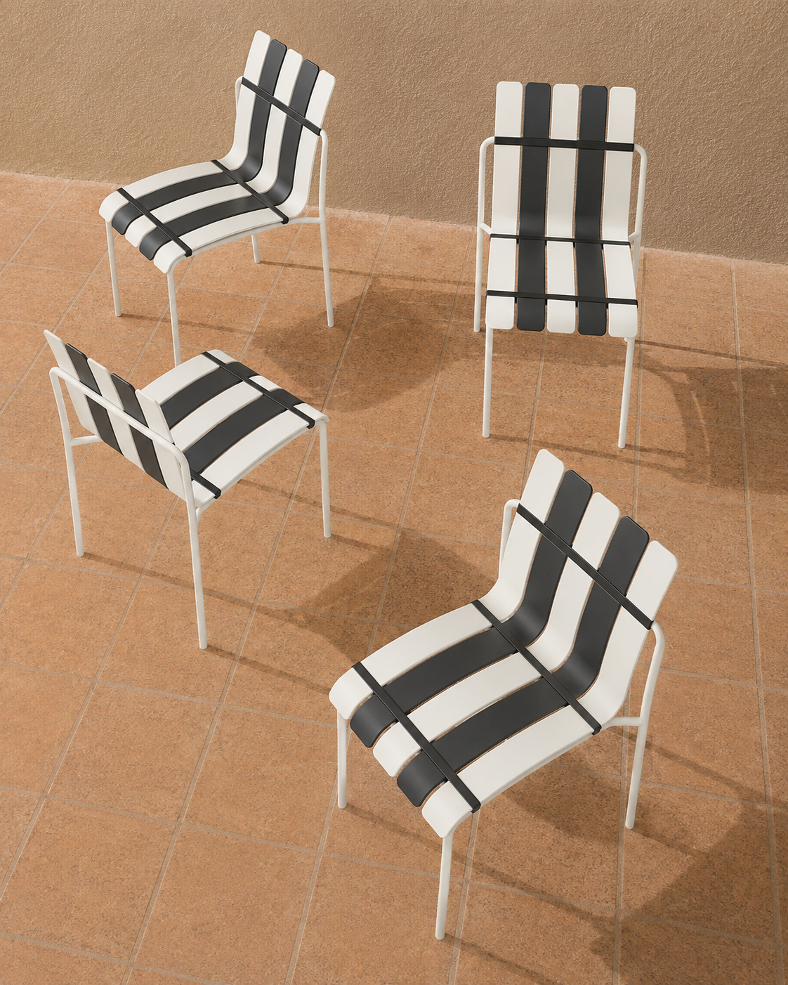 Ondara Outdoor Chairs – Set of 4 (Zebra Black & White) – Outlet - Marcel Olsen
