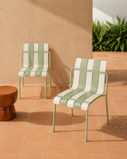 Ondara tuinstoelen – set van 2 (sage green & wit) – outlet