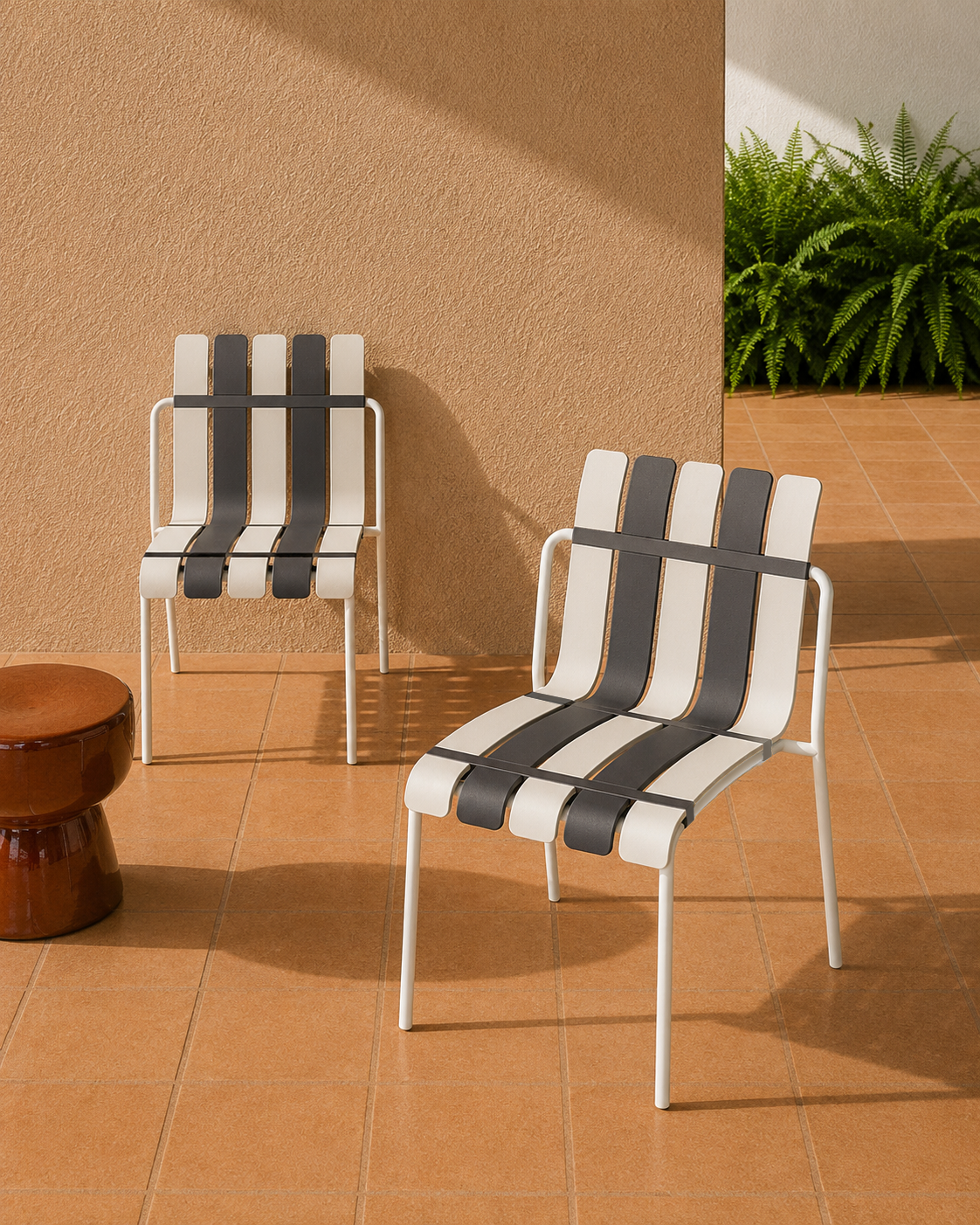 Ondara Outdoor Chairs – Set of 2 (Zebra Black & White) – Outlet - Marcel Olsen