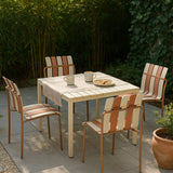 Ondara Outdoor 6 Chair & 2 Dining Table (Nude Beige & White) – Modern Boho Patio Pack - Marcel Olsen