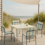 Ondara Outdoor 6 Chair & 2 Dining Table (Sea Blue & White) – Modern Boho Patio Pack - Marcel Olsen