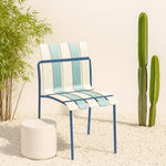 Ondara Outdoor 6 Chair & 2 Dining Table (Sea Blue & White) – Modern Boho Patio Pack - Marcel Olsen