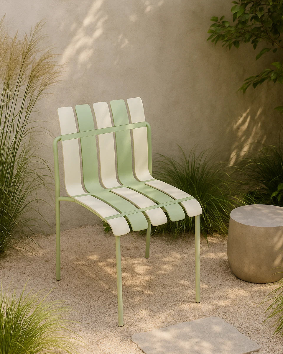 Ondara Outdoor Chairs – Set of 2 (Sage Green & White) – Imperfect (Minor Cosmetic Mark on ONE chair) - Marcel Olsen