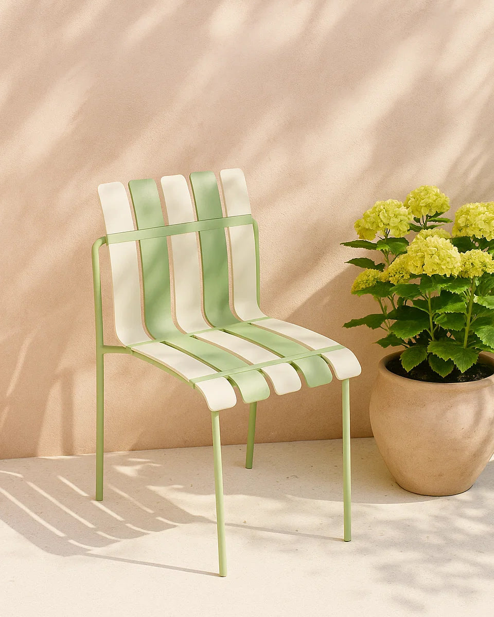 Ondara Outdoor Chairs – Set of 2 (Sage Green & White) – Imperfect (Minor Cosmetic Mark on ONE chair) - Marcel Olsen