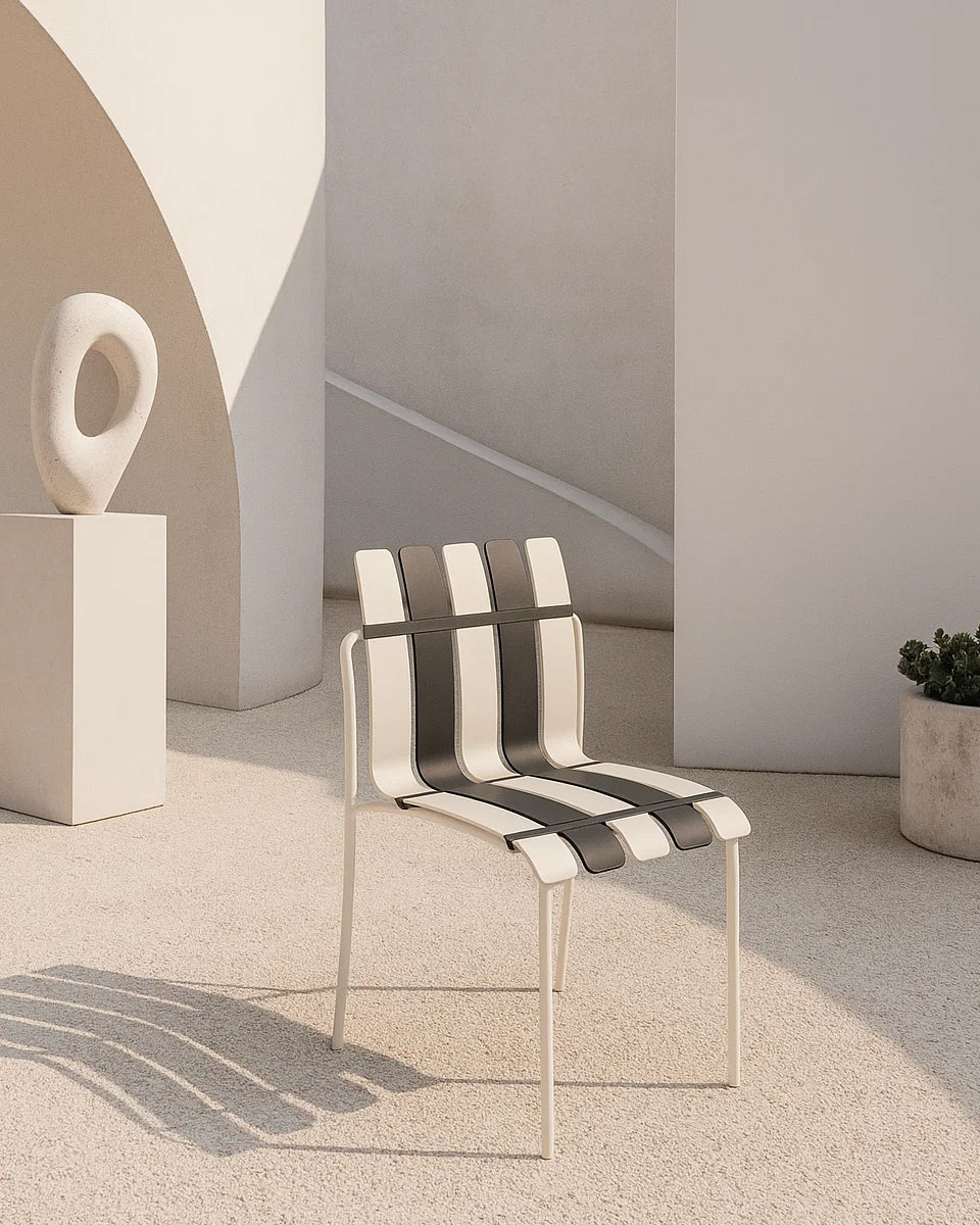 Ondara Outdoor Chair (Zebra Black & White) – Modern Boho Patio Chair - Marcel Olsen