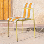 Ondara Outdoor Chair (Citrus Orange, Yellow & White) – Modern Boho Patio Chair - Marcel Olsen