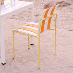 Ondara Outdoor Chair (Citrus Orange, Yellow & White) – Modern Boho Patio Chair - Marcel Olsen