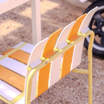 Ondara Outdoor Chair (Citrus Orange, Yellow & White) – Modern Boho Patio Chair - Marcel Olsen
