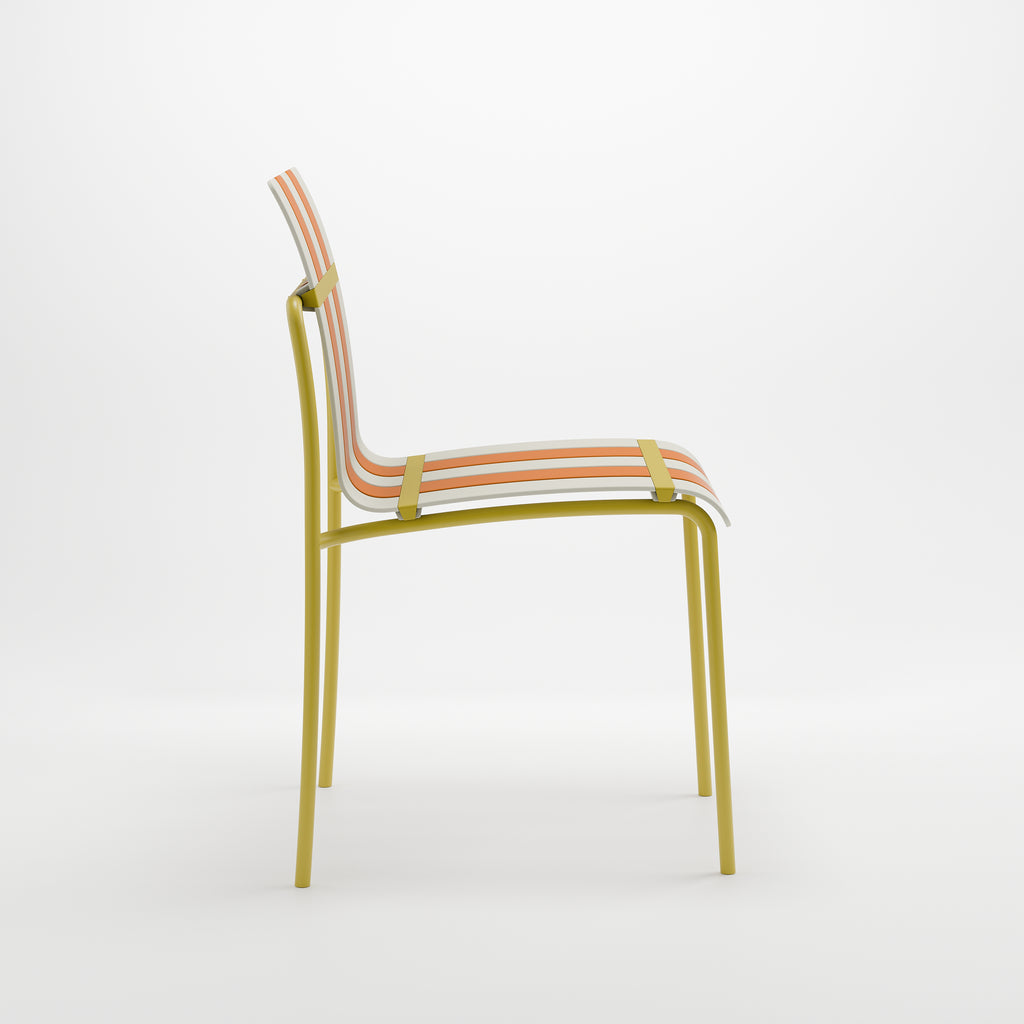 Ondara Outdoor Chairs – Set of 4 (Citrus Orange, Yellow & White) – Outlet - Marcel Olsen