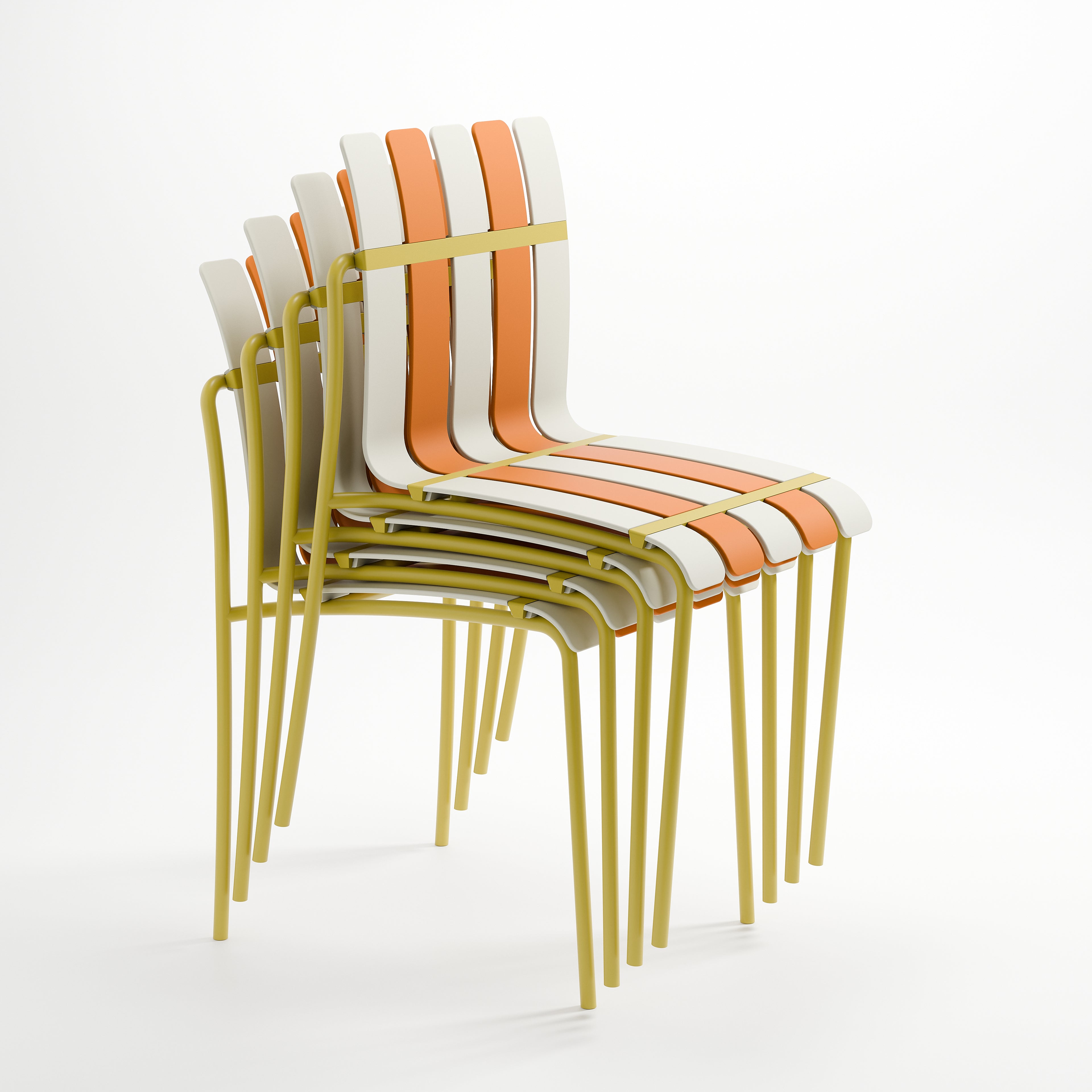 Ondara Outdoor Chairs – Set of 4 (Citrus Orange, Yellow & White) – Outlet - Marcel Olsen