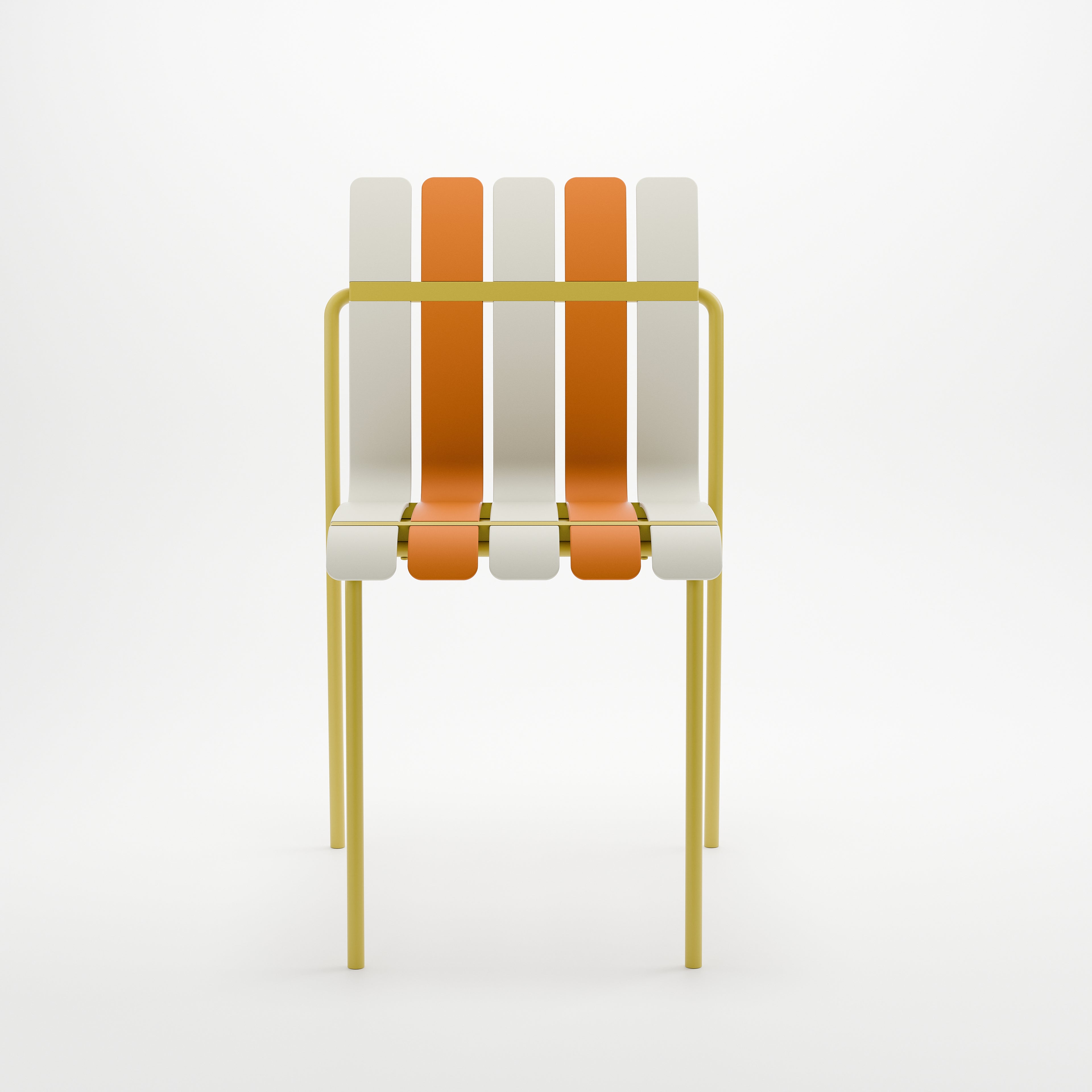 Ondara Outdoor Chairs – Set of 4 (Citrus Orange, Yellow & White) – Outlet - Marcel Olsen