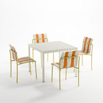 Ondara Outdoor Chair (Citrus Orange, Yellow & White) – Modern Boho Patio Chair - Marcel Olsen