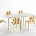 Ondara Outdoor Chair (Citrus Orange, Yellow & White) – Modern Boho Patio Chair - Marcel Olsen