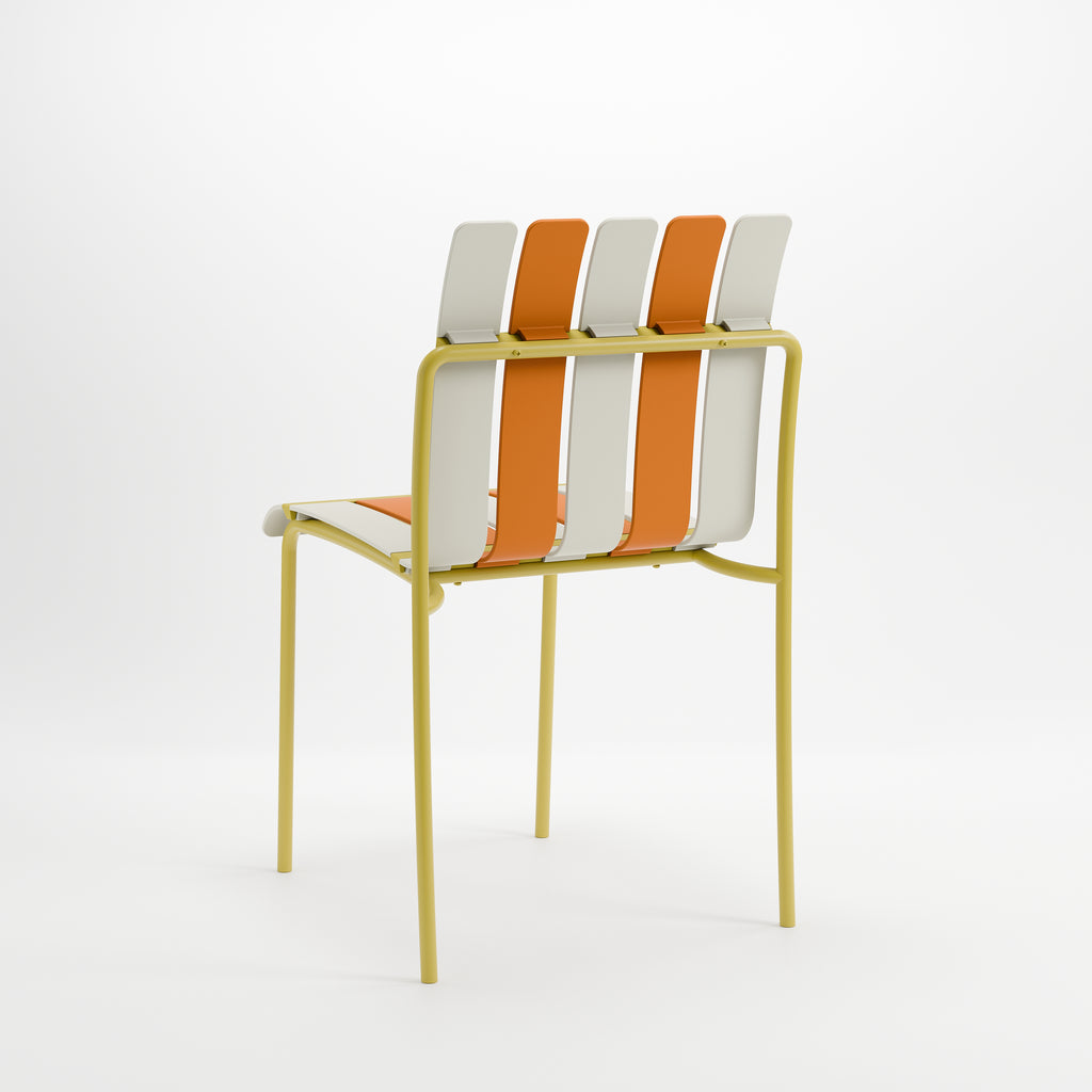Ondara Outdoor Chairs – Set of 4 (Citrus Orange, Yellow & White) – Outlet - Marcel Olsen