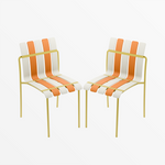 Ondara Outdoor Chairs – Set of 2 (Citrus Orange, Yellow & White) – Outlet - Marcel Olsen