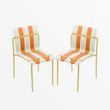 Ondara Outdoor Chairs – Set of 2 (Citrus Orange, Yellow & White) – Outlet - Marcel Olsen