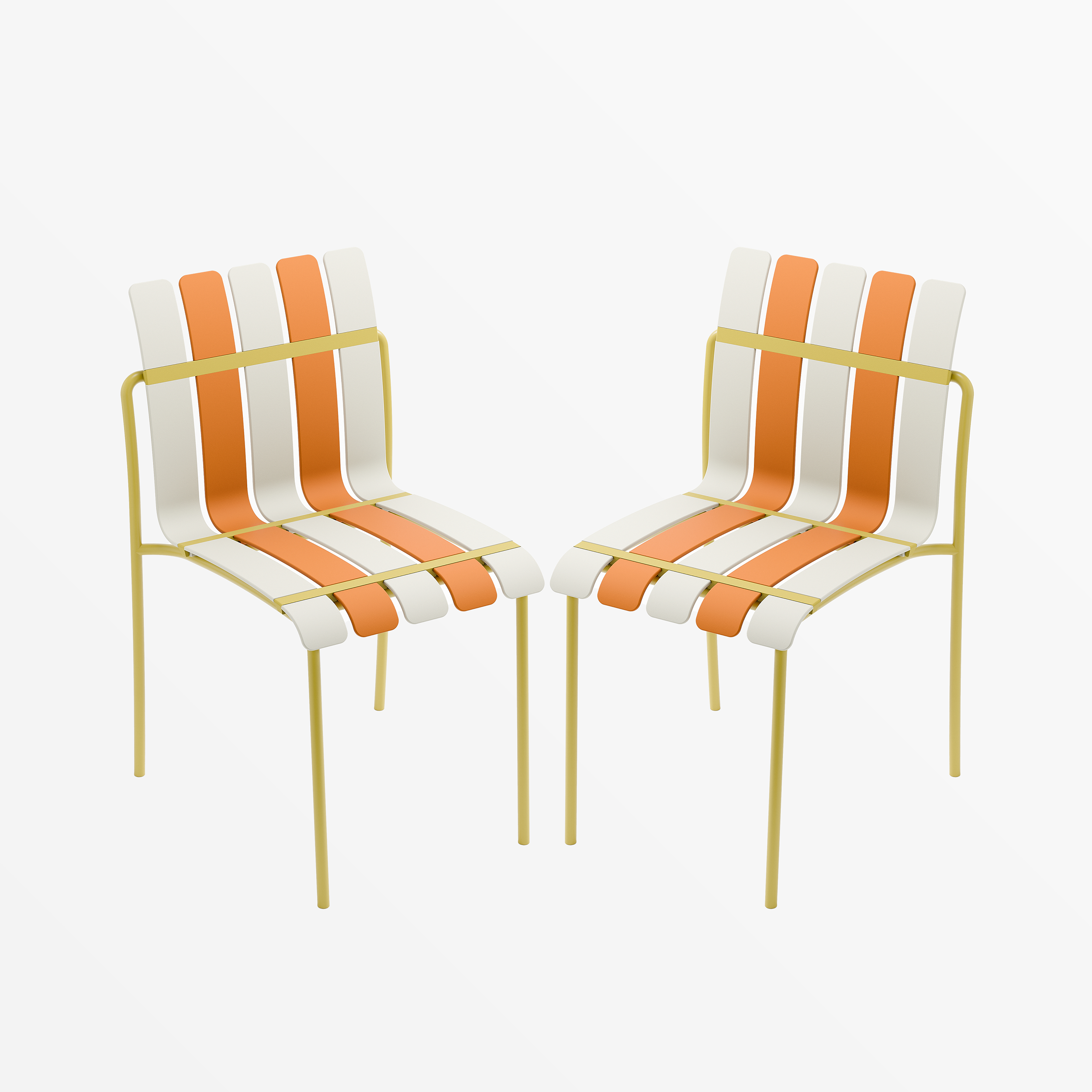 Ondara Outdoor Chairs – Set of 2 (Citrus Orange, Yellow & White) – Outlet - Marcel Olsen