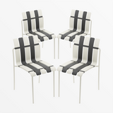 Ondara Outdoor Chairs – Set of 4 (Zebra Black & White) – Outlet - Marcel Olsen