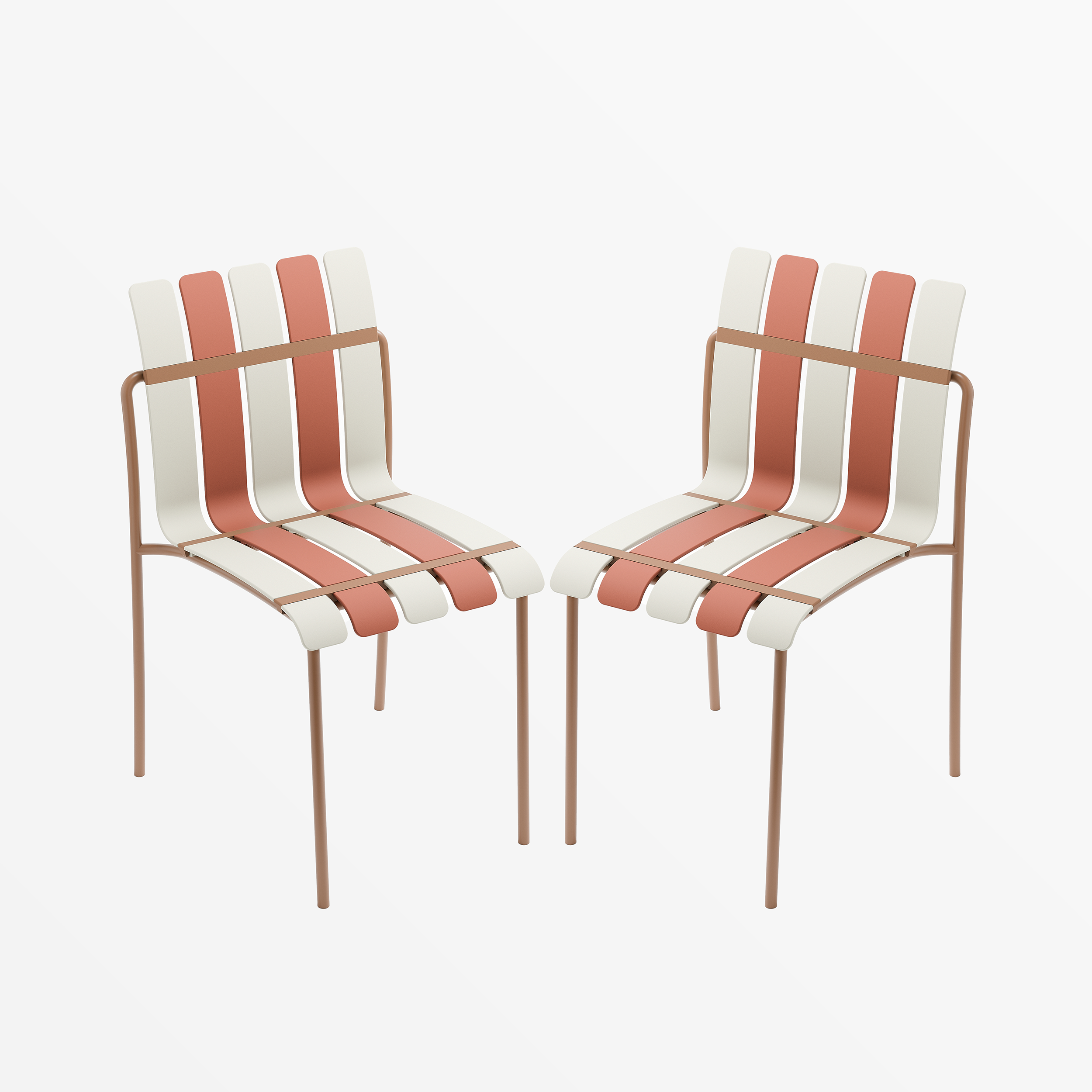 Ondara Outdoor Chairs – Set of 2 (Nude Beige & White) – Outlet - Marcel Olsen