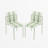 Ondara Outdoor Chairs – Set of 2 (Sage Green & White) – Outlet - Marcel Olsen