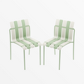 Ondara Outdoor Chairs – Set of 2 (Sage Green & White) – Imperfect (Minor Cosmetic Mark on ONE chair) - Marcel Olsen