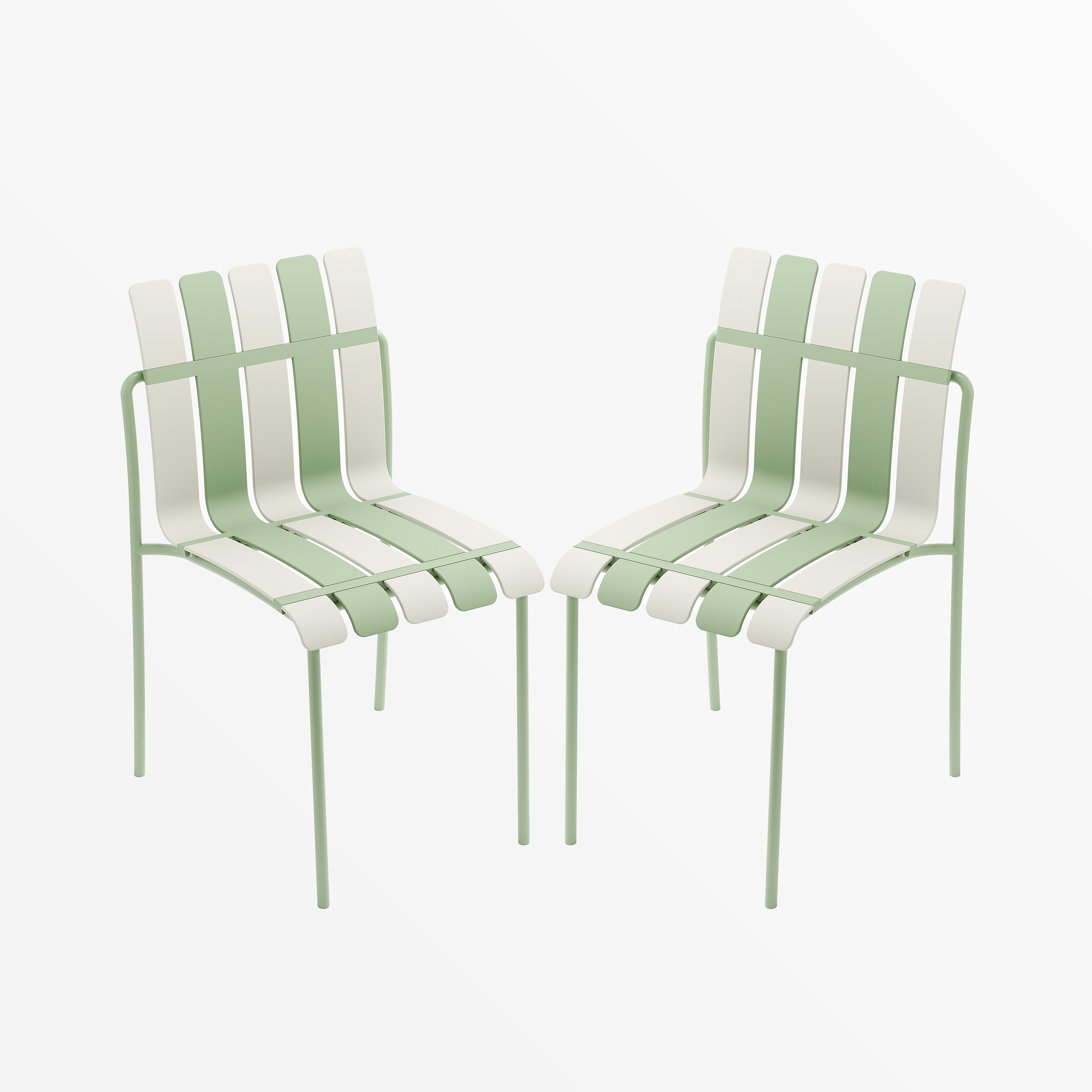 Ondara Outdoor Chairs – Set of 2 (Sage Green & White) – Imperfect (Minor Cosmetic Mark on ONE chair) - Marcel Olsen