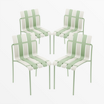 Ondara Outdoor Chairs – Set of 4 (Sage Green & White) – Outlet - Marcel Olsen