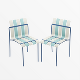 Ondara Outdoor Chairs – Set of 2 (Sea Blue & White) – Outlet - Marcel Olsen