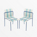 Ondara Outdoor Chairs – Set of 2 (Sea Blue & White) – Outlet - Marcel Olsen